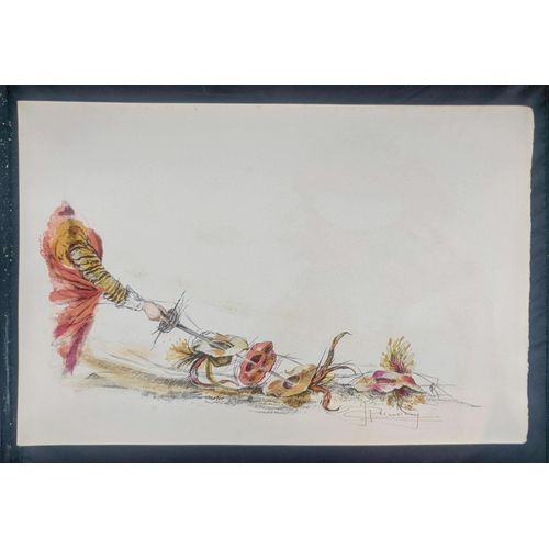 Lithographie Cyrano De Bergerac Planche R. Carrance Papier Vélin D’Arches 1971