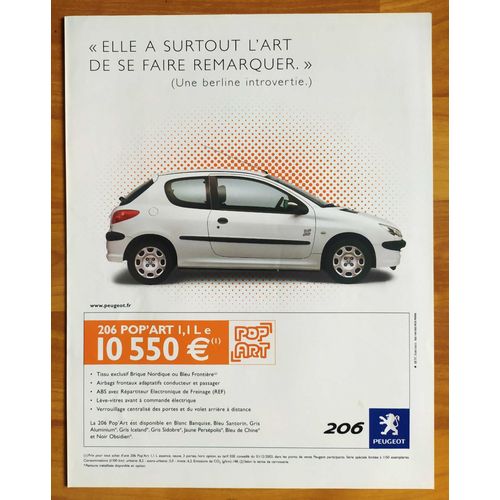 Publicité Papier - Voiture Peugeot 206 De 2002