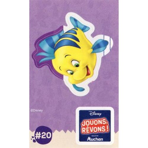 Autocollant Sticker Image Disney Jouons Rêvons : 20 - Poisson Polochon - La Petite Sirène / Auchan 2024