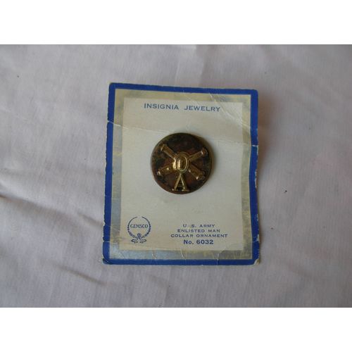 Ww2/Prewar Us Collar " Bouton De Col " Coast Artillery " A " Jewelry " Dans Son Emballage N°6032