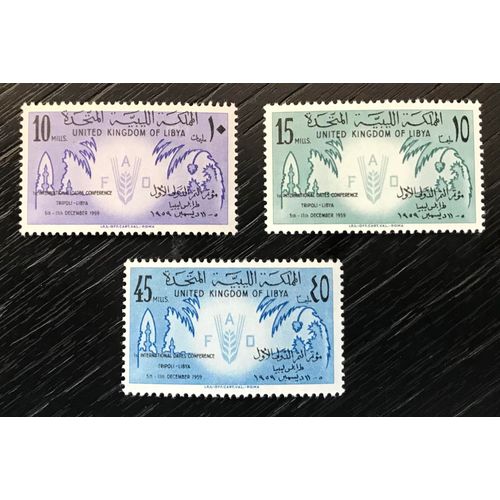 Lot De 3 Timbres Neufs** Libye 1959