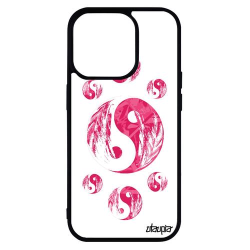 Coque Silicone Pour Iphone 14 Pro Yin Et Yang Feng Shui Tattoo Image Etui Masculin Feminin Japon Fille Metal Ying Mobile Rose