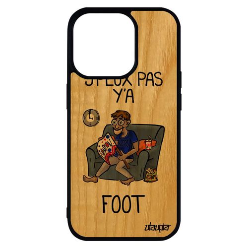 Coque Bois Silicone Iphone 14 Pro Max J'peux Pas Y'a Football Comique De Protection Jpeux Gris 4g Bande Dessinée Supporter Je