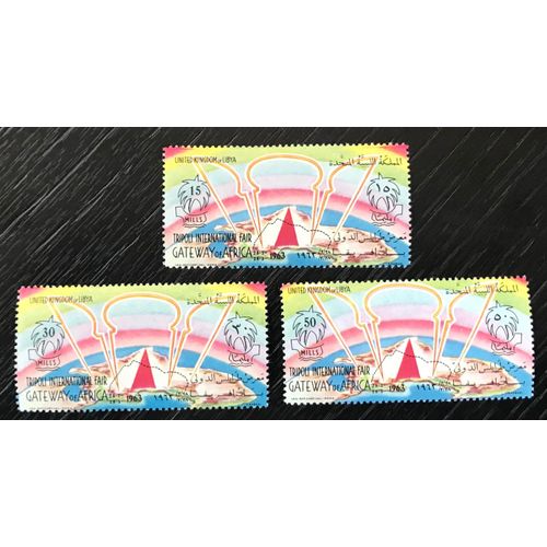 Lot De 3 Timbres Neufs** Libye 1963