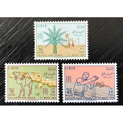 Lot De 3 Timbres Neufs** Libye 1963