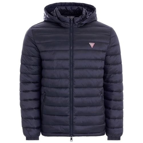 Doudounes Synthétiques Guess Gj Hooded Puffer - Recy Iridescent Nylon 40 Bleu Marine
