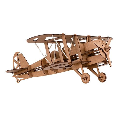 Maquette Avion Biplan Xl 65 X 57 Cm