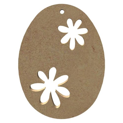 Support En Médium Oeuf Ajoure Fleurs 10 Cm