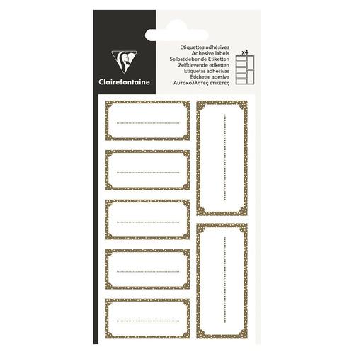 Étiquettes Blanches Et Or Rectangle Adhésives 28 Pcs