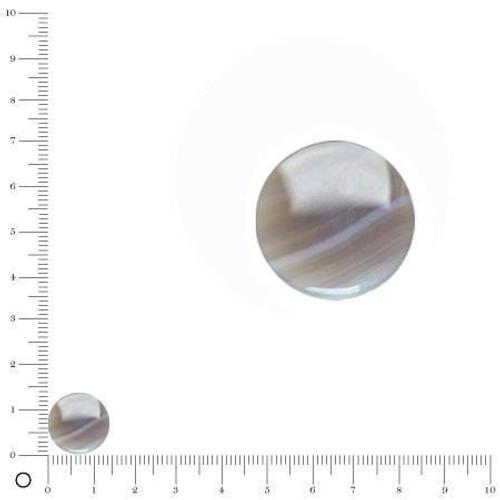 Perle Ronde Agate Grise -  14 Mm