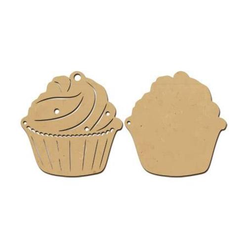 Support En Bois Médium - Album Cupcake 2 Pièces - 15 X 14,5 Cm