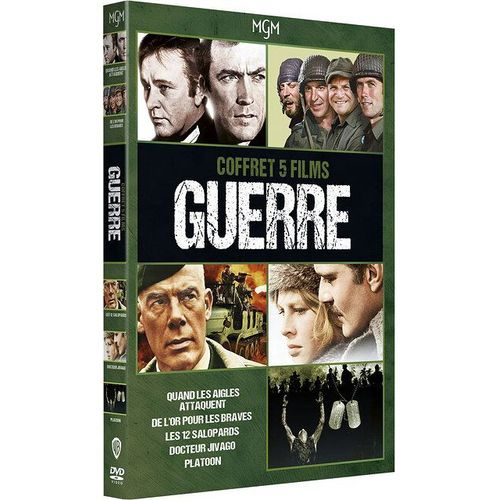 Collection 5 Films Guerre : Docteur Jivago + Les 12 Salopards + Quand Les Aigles Attaquent + De L'or Pour Les Braves + Platoon - Pack