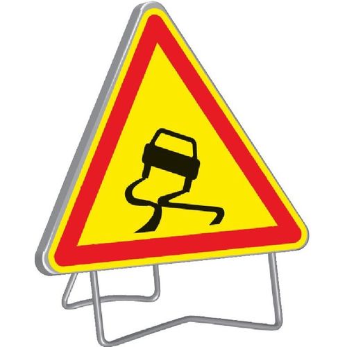Panneau de signalisation triangulaire 1000mm 'Chaussée glissante' - TALIAPLAST - 522003