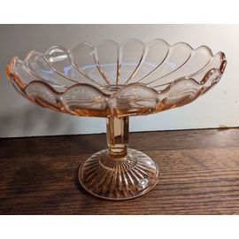 Coupe En Verre Rose Vintage Vallery Sthal