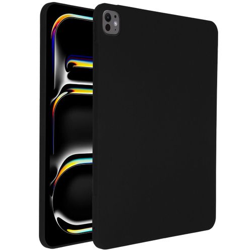 Accezz Coque Liquid Silicone Avec Porte-Stylet Ipad Pro 13 (2024) M4 Noir