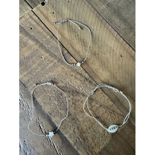 3 Bracelets Sable Blanc