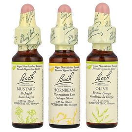 Bach, Original Flower Remedies, Kit D'énergie Mentale, Montées Et Descentes Émotionnelles, 3 Compte-Gouttes, 10 Ml Pièce