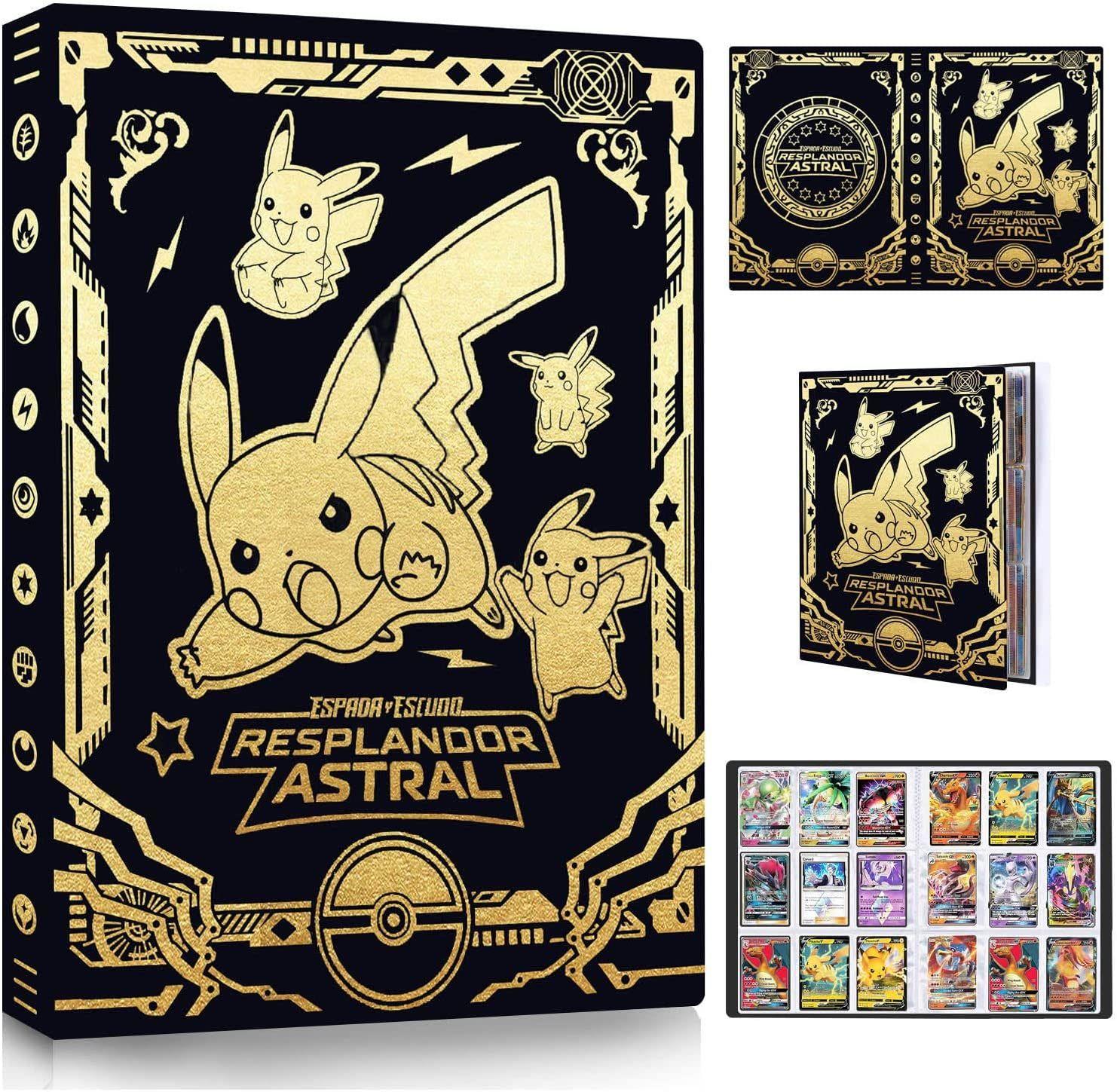 Grand Album de Cartes Pokémon avec 9 Pochettes en Métal localité, Argent,  Noir, Espagnol, Anglais, Français, Classeur, 432 Pièces - AliExpress