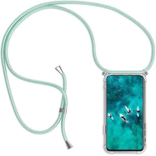 Coque Pour Samsung Galaxy A5 2017 / A520 Avec Cordon De Collier, Cover Transparente Silicone Tpu Bumper Etui Housse Avec Cordon Réglable Téléphone Lanyard Case Collier Vert