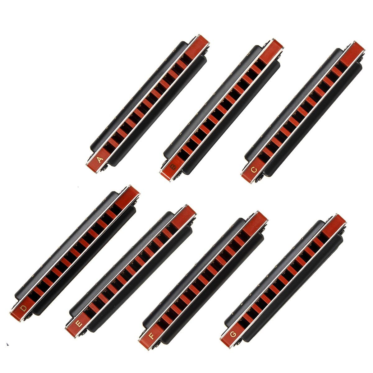 Pi�ces 10 Trous Blues Harmonica Cl� Abcdefg - 2