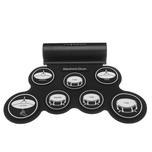Batterie Électronique Numérique Usb Midi 7 Pads Roll Up Set Silicone Pad De Batterie Électrique Haut-Parleurs Intégrés Avec Baguettes Pédale De Sustain