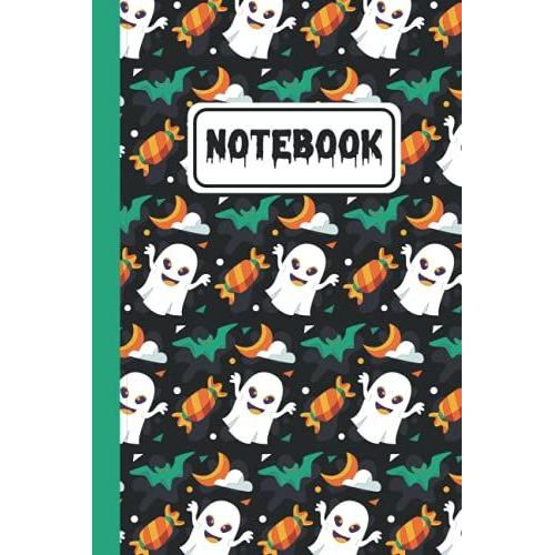 Halloween Ghost Boo Candy Notebook Gifts For Man Women Kids: Halloween Ghost Boo Candy 6 X 9 In 100 Pages Notebook Paperback Ghost Boo Candy Pattern