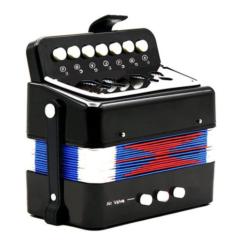 Mini Accordéon Jouet 7 Touches Et 3 Boutons Clavier Instrument De Musique Pour Enfants Enfants Cadeau, Rouge