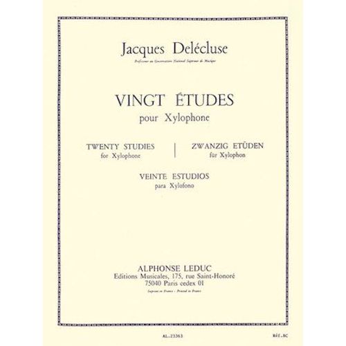 Vingt Etudes Adaptees Aux Xylophone