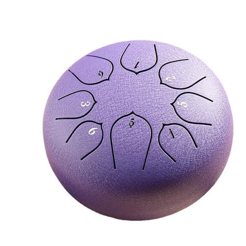Steel Tongue Drum 6 Pouces 5 Tune 8 Notes Handheld Tank Ethereal Hand Pan Instruments De Percussion Musicale,Violet