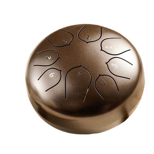 Steel Tongue Drum 6 Pouces 5 Tune 8 Notes Handheld Tank Ethereal Hand Pan Musical Percussion Instruments,Gold