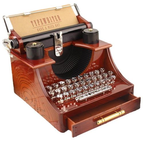 Boite À Musique Mécanique Style Machine À Écrire Vintage Rangement De Bijoux Avec Tiroir Décoration De La Maison Cadeaux De No?L Saint Valentin