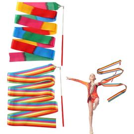 Ruban de Danse,4M Rubans Danse Ruban Gymnastique Enfant Fitness Rubans de  Gymnastique Rythmiques avec Baguette de Ruban pour Enfant Entraînement