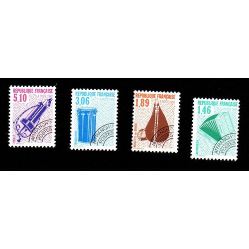 Timbres Préoblitérés Instruments De Musique 1989