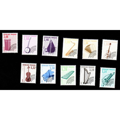 Timbres Préoblitérés Instruments De Musique 1992