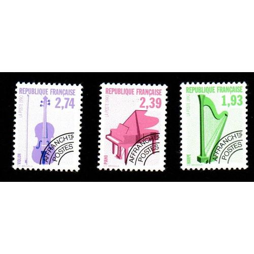 Timbres Préoblitérés Instruments De Musique 1990