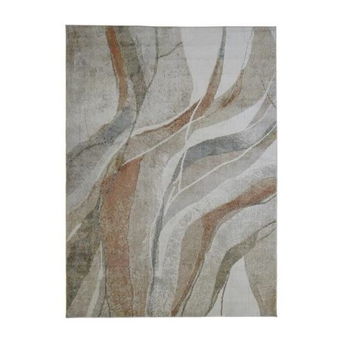 TABLOID LIGNES - Tapis motifs lignes effet peinture gris crème 190x275