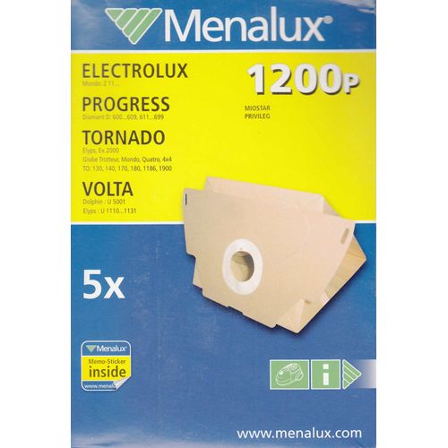 SACS MENALUX 1200 P pour ASPIRATEURS Electrolux, Tornado, Progress, Volta