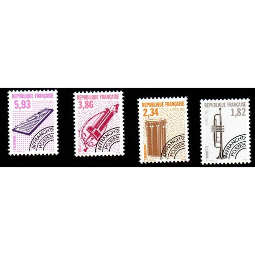 Timbres Préoblitérés Instruments De Musique 1993