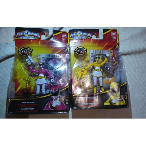 Power Rangers Megaforce : 2 Figurines Rangers Jaune Et Rose