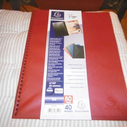 Protege Documents 40 Poches 80 Vues Rouge Vega Exacompta 88429e