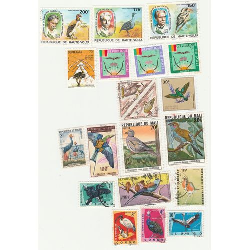 20 Timbres Oblitérés De Divers Pays D'afrique - Animaux - Oiseaux