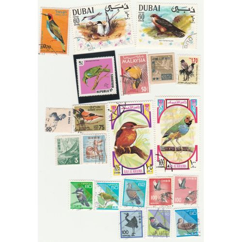 21 Timbres De Divers Pays D'asie - Animaux - Oiseaux