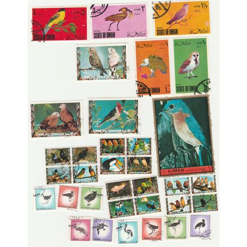 18 Timbres Et 4 Blocs De 4 Petits Timbres De Divers Pays Du Golfe Persique - Animaux - Oiseaux