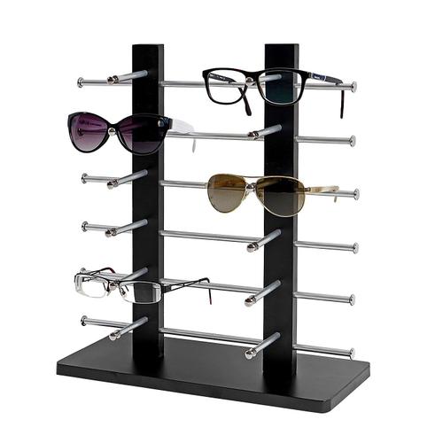 Porte-lunette Vendee, présentoir à lunette pour 12 paires de lunettes, 42x39cm   noir