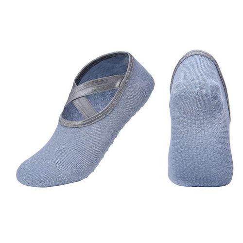 1 Paire De Chaussettes De Danse Professionnelles Antidérapantes Gris