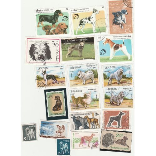 19 Timbres De Divers Pays - Animaux - Chiens