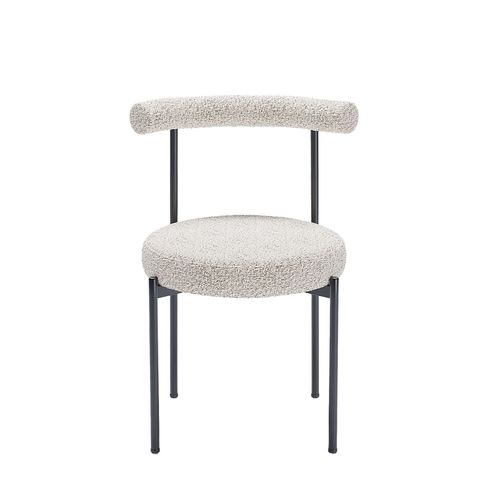 Lot De 2 Chaises De Salle À Manger Design Moderne, Bouclette Grise