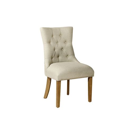 Robin Des Bois - Ophelia - Chaises Capitonnées Style Moderne, Tissu En Lin Et Bois Massif, Lot De 2, Fsc® - Beige