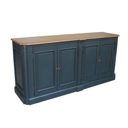 Robin Des Bois - Arthemise ? Buffet De Salle À Manger Style Shabby Chic En Bois Massif, 4 Portes, Fsc® - Gris