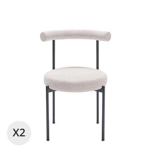 Lot De 2 Chaises De Salle À Manger Design Moderne, Velours Crème
